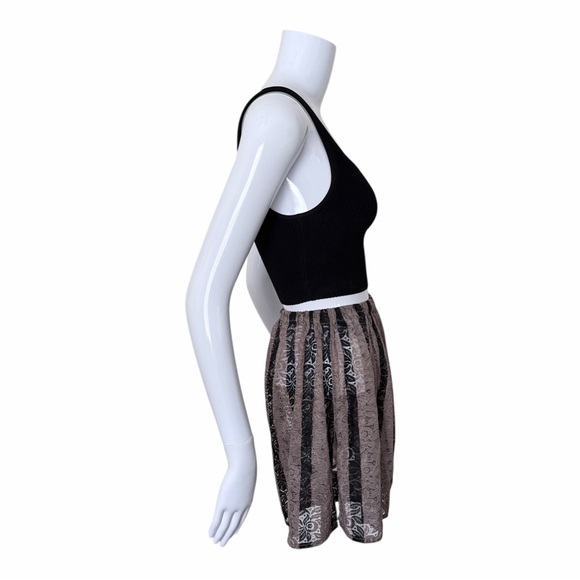 VTG Lace High Waist Shorts Size EU 40 Stripes Loungewear Coquette 90s Retro - Picture 2 of 9